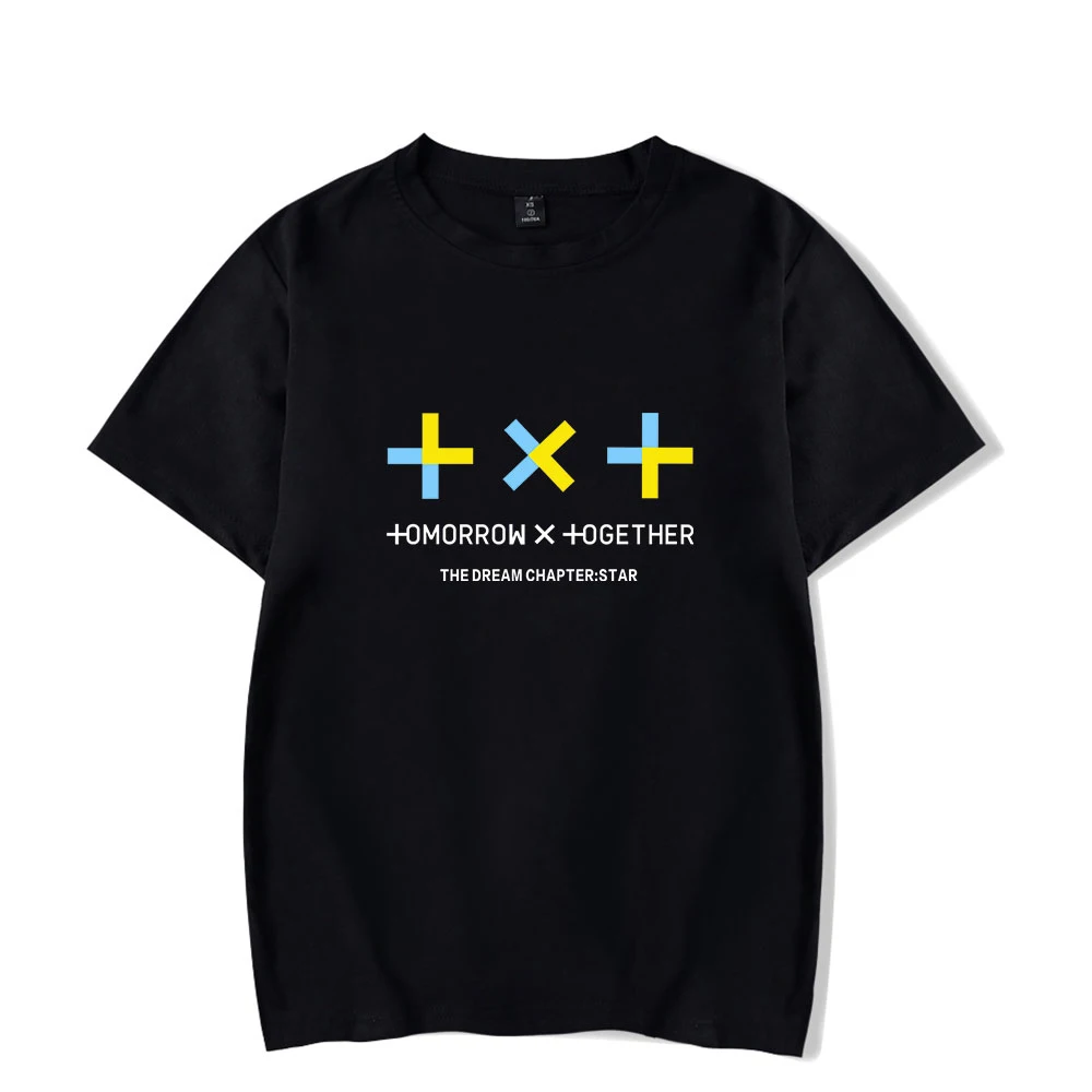 Футболка TXT Kpop повседневная модная TOMORROW X TOGETHER Man Woman Summer Harajuku футболка с короткими