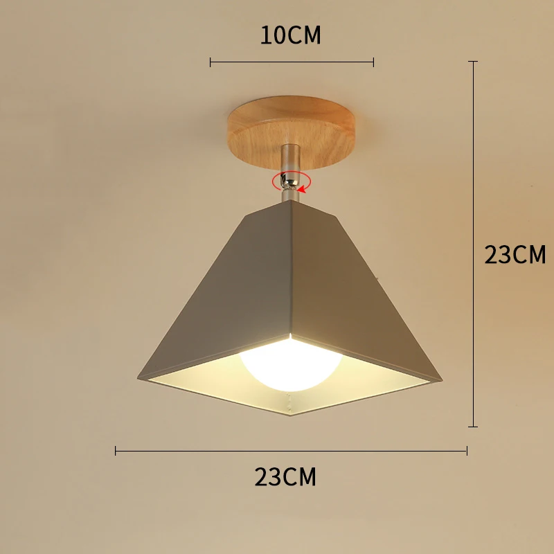 Современный светодиодный потолочный светильник в скандинавском стиле, подвесной светильник, деревянный потолочный светильник для гостиной, фойе, лофт, коридор, крыльцо, домашние фонари - Цвет корпуса: E-Gray