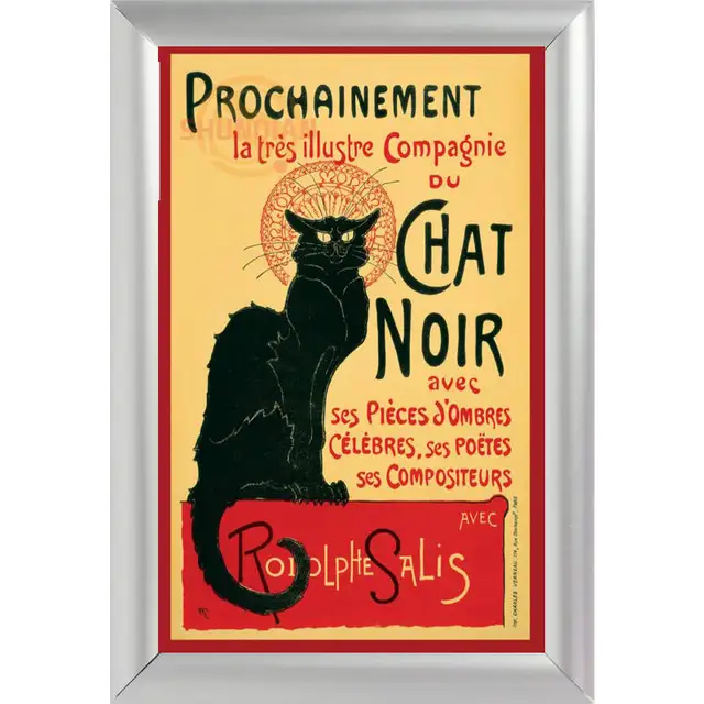 Us 524 25 Offsilver Color Aluminum Alloy Picture Frame Home Decor Custom Canvas Frame Le Chat Noir Canvas Poster Frame F170112145 In Frame From