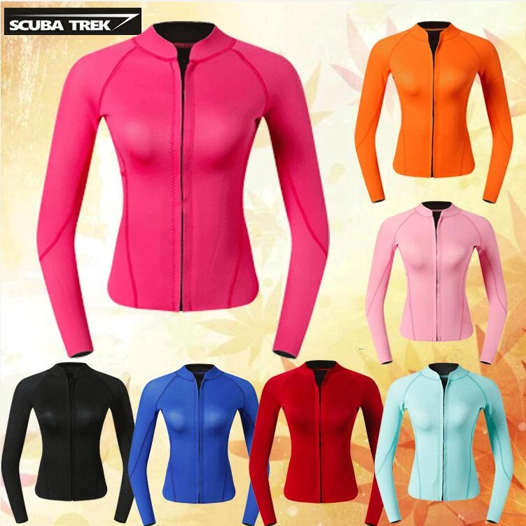 GoldFin Womens Wetsuit Top 3mm Neoprene Wetsuit Jacket Long Sleeve Front Zip Wetsuit Shirt for Diving Snorkeling Surfing Kayaking Canoeing GoldFin Womens Wetsuit Top 3mm Neoprene Wetsuit Jacket Long Sleeve Front Zip Wetsuit Shirt for Diving Snorkeling Surfing Kayaking Canoeing