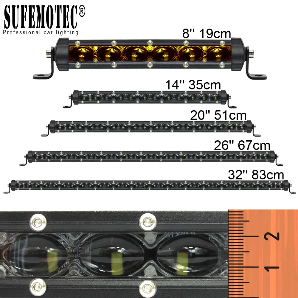 6D Lens Super font b Slim b font Led Bar Offroad 30W 60W 90W 120W 150W
