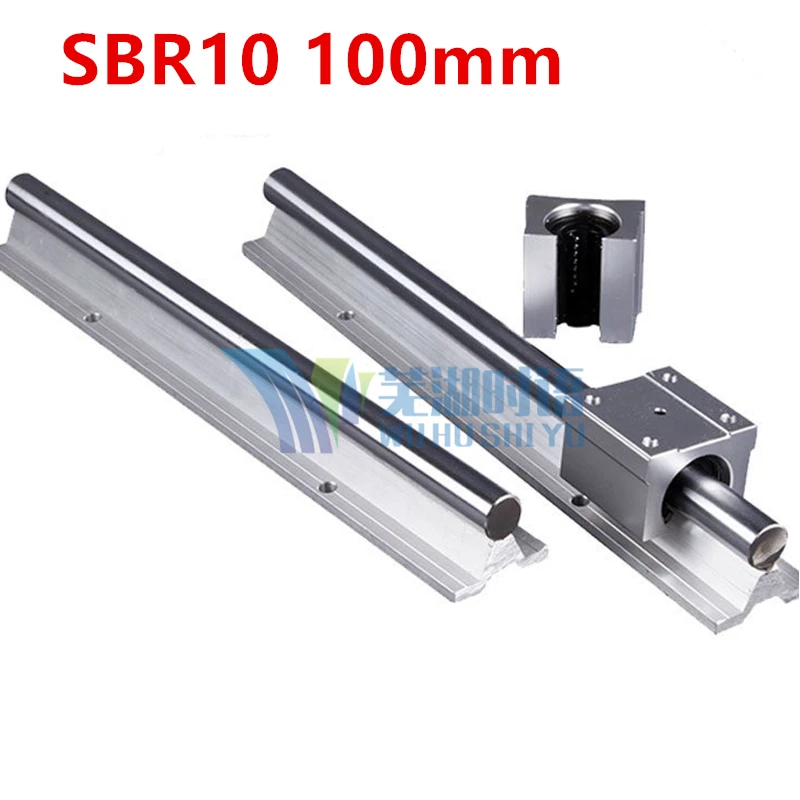 

1 pcs SBR10 100mm linear rail support with 2 pcs SBR10UU linear guide auminum bearing sliding block cnc parts