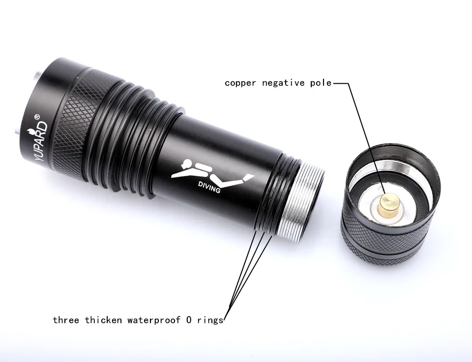 Латарка дайвинг вспышка светильник УФ фиолетовый светильник xml t6 Водонепроницаемый фонарь подводный фонарь diver 26650 или 18650 или AAA батареи