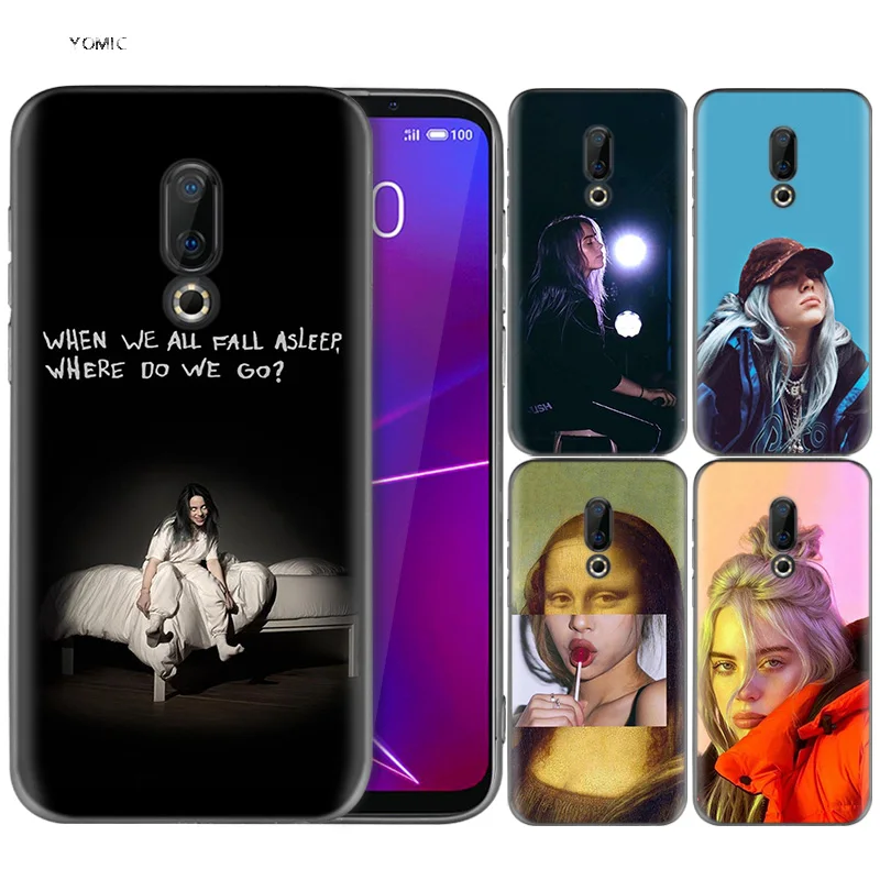 

Silicone Case for Meizu 16 16th M6T Black Dark Coque Shell Cell Phone Tpu Cover Dull Polish Where Do We Go Billie Eilish Khalid
