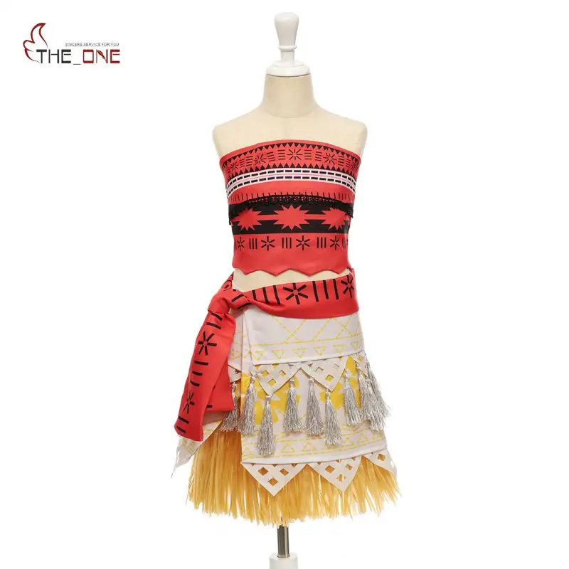 MUABABY Girls Moana Costume Little Girls Advanture Outfit Children Summer Beach Dress Kids Halloween Cosplay Dresses