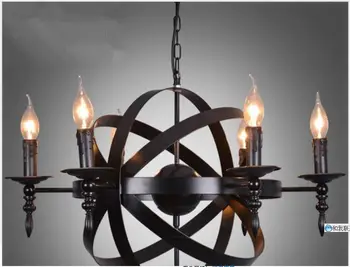 

Nordic led wrought iron retro industrial wind chandelier hotel restaurant home creative candle personality lamps led lighting