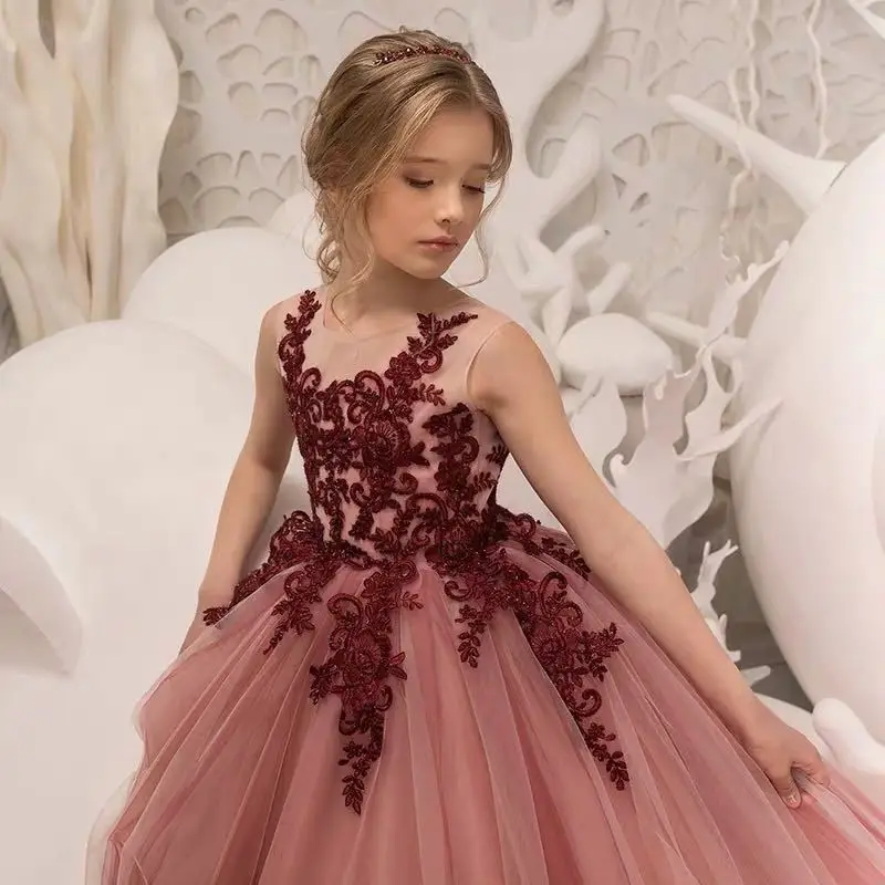 Vintage Bloem Meisjes Jurk voor Bruiloft Avond Kinderen Princess Party Pageant Lange Jurk Kinderen Jurken voor Meisjes Formele Kleding Vintage Bloem Meisjes Jurk voor Bruiloft Avond Kinderen Princess Party Pageant Lange Jurk Kinderen Jurken voor Meisjes Formele Kleding
