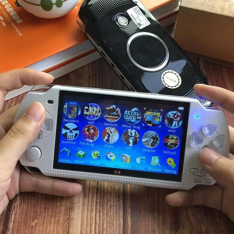 X6 4,3 дюймов портативная игровая консоль 8G память игровая машина игровой плеер 16G TF карты памяти портативные игровые плееры продвижение