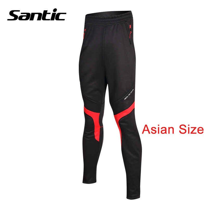 Santic зимние Светоотражающие штаны для велоспорта мужские флисовые теплые длинные штаны для велоспорта Мягкие Гелевые Панталоны дышащие штаны для велоспорта Mtb - Цвет: M5C05066H Asian Size