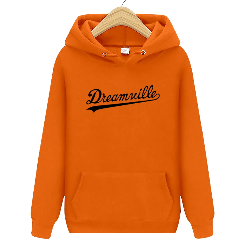 Модные Новинка; худи Для мужчин хип-хоп DREAMVILLE Коул Логотип с капюшоном Swag письмо флисовые J худи с принтом Cole зимние толстовки Мужские пуловер