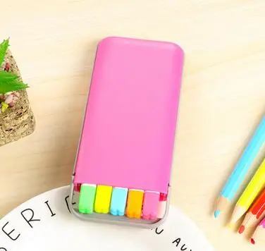 5 цветов-упаковка флуоресцентная ручка, авторучка, хайлайтер, Школьный набор канцелярских принадлежностей для студентов, школы, Канцтовары, чернильная авторучка - Цвет: Розовый