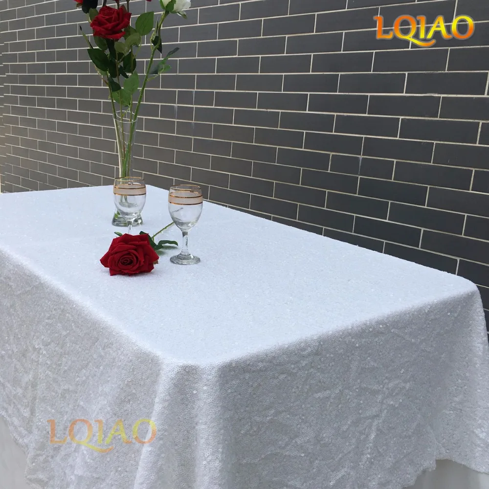 White Sequin Tablecloth-006