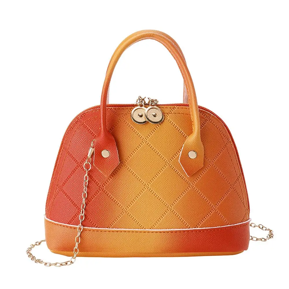 

Shell Top-handle Bags PU Leather Shoulder Handbags for Women Chain Tote Caandy Color Shopping Street Daily Shoulder Bag