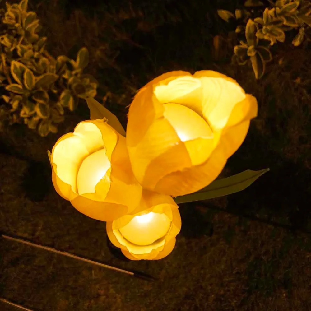 Buy Outdoor Garden Decorative 3 Solar Tulip Flower LED