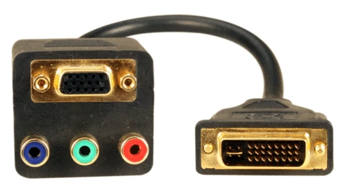 DVI-I Male к VGA Female &amp 3 RGB адаптер разветвитель кабеля 0 25 m | Компьютеры и офис