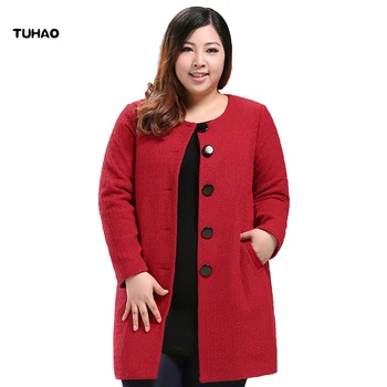 

TUHAO Oversizes Wool Blends for Women Autumn Winter Jacket Coat Women Plus Size 10XL 9XL 8XL 7XL Elegant Long Overcoat MS