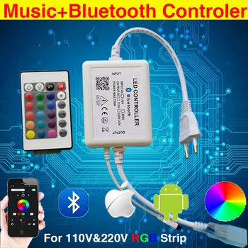 

Bluetooth/Wifi + Music Controller Remote AC110V&220V For 5050 3528 RGB LED Strip Light 220V Music Controller 720W