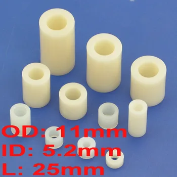 

( 1000 pcs/lot ) 25mm Plastic / ABS Round Spacer, OD 11mm, ID 5.2mm, for M5 Screw.