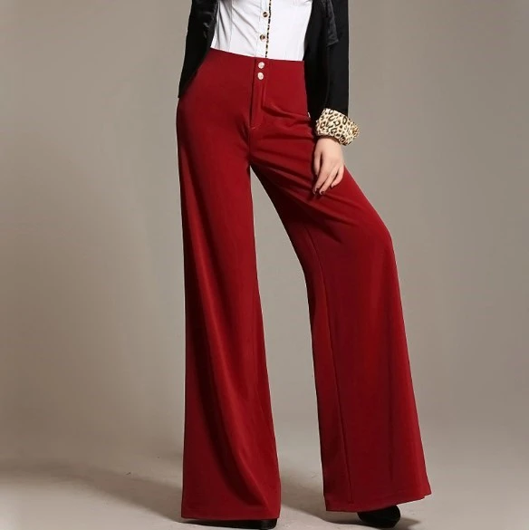 red plus size dress pants