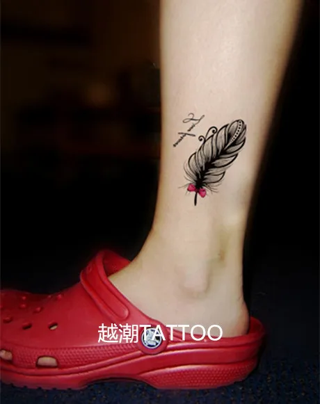 4pattern 8pcs feather ankle tattoo fox arm abdomen Temporary Tattoo star Barcode tatoo sticker tatuajes metalicos DIY makeup | Красота и