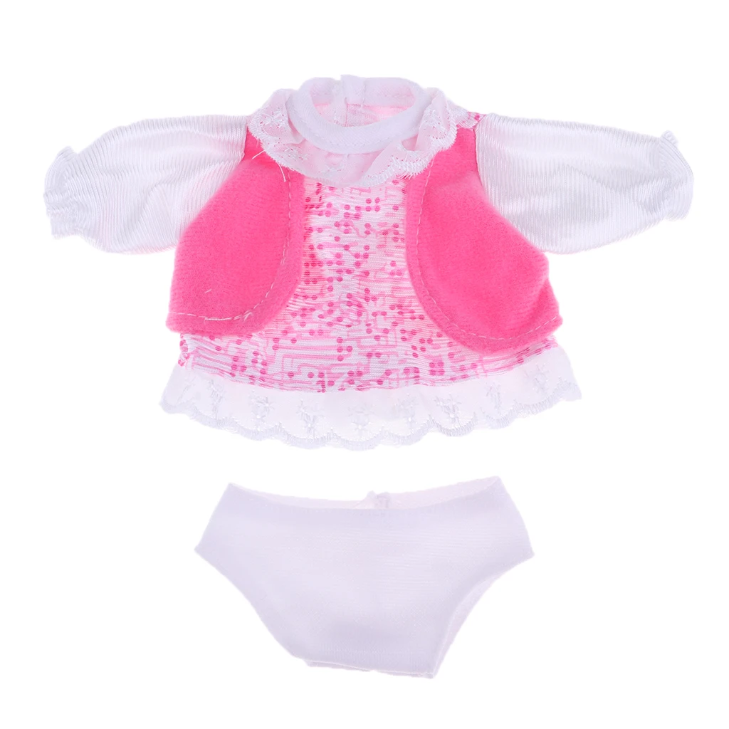 Popular Clothes Outfit Set False Two-piece Dress Skirt Tops  & White Underpants For Mellchan Doll Accessory