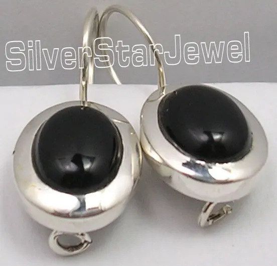 

Silver BLACK ONYX Lovely Dangle Earrings 2.2CM