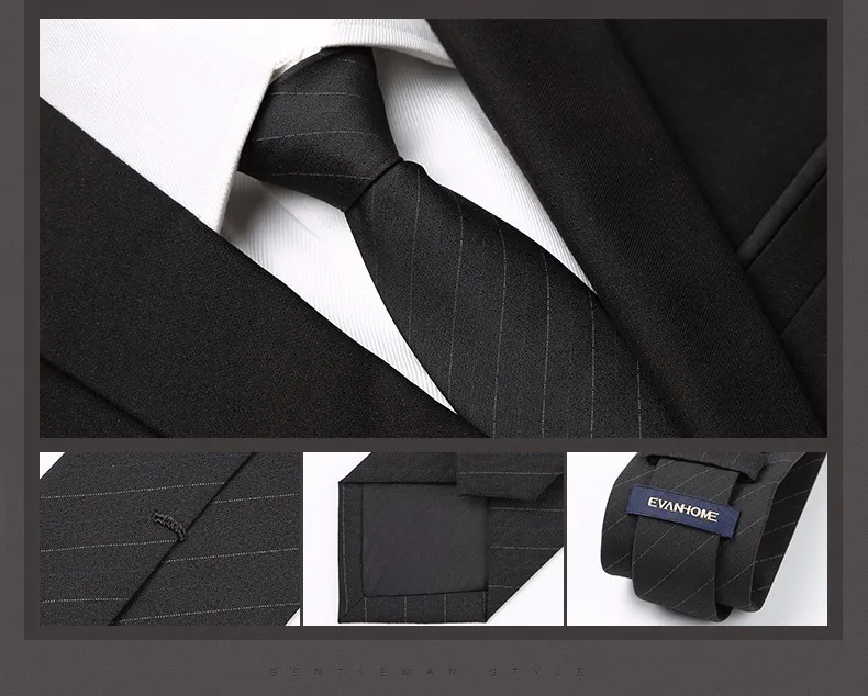 2016 Новинка высокое качество Для мужчин Бизнес Костюмы галстук мода в полоску 6 см тонкий галстук для мужские черные линией низа