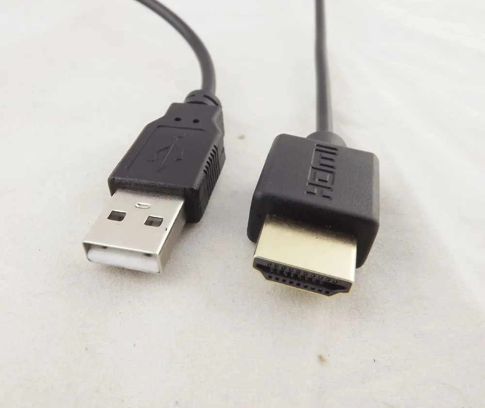 50cm HDMI 호환 수-USB 2.0 A 수 플러그 어댑터, 컨버터 커넥터 충전기 케이블, 1 개입