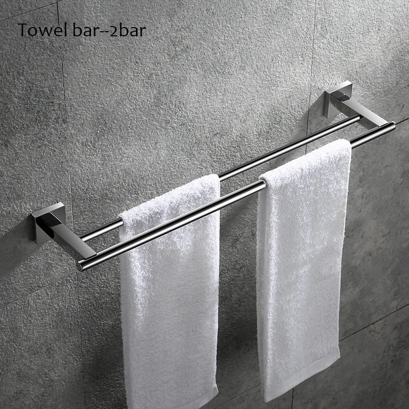 

Mirror Plated Stainless Steel Towel Double Bar Wall Mounted Hardware Accessory Single Towel Bars