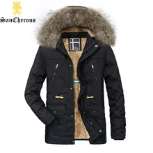Новые зимние теплые толстые мужские парки с меховым капюшоном, хлопковая Повседневная Верхняя одежда, пальто, размер M-3XL