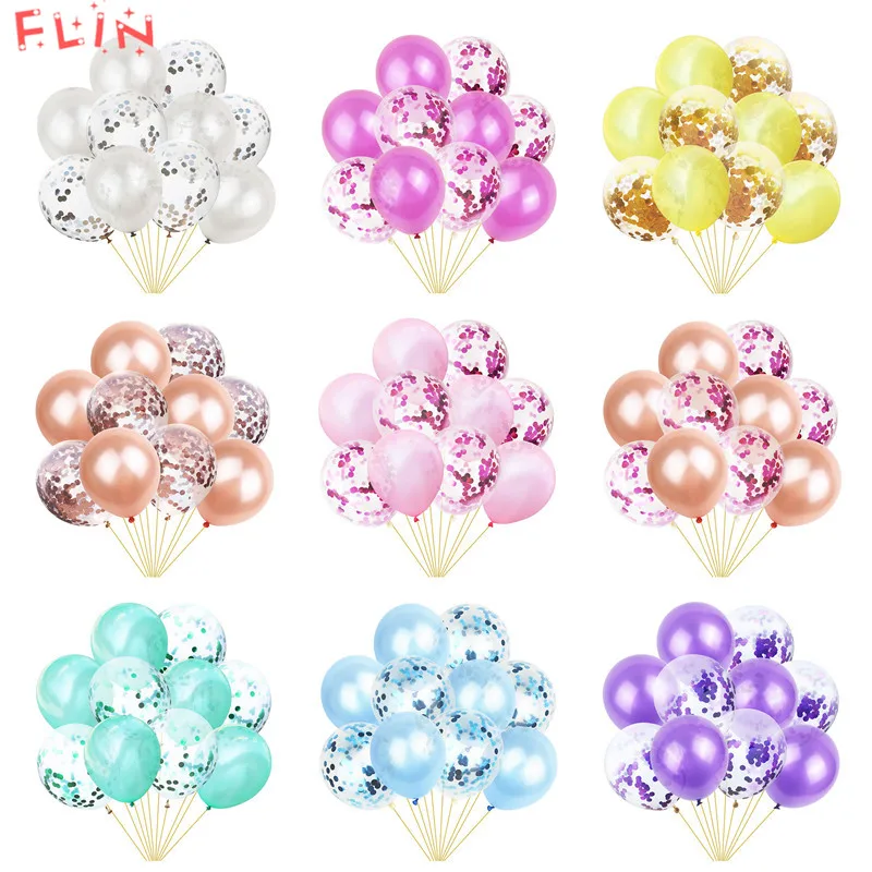

10pcs 12Inch Sequin Pearl Confetti Inflatable Balloons Christmas Wedding Birthday Event Party Decoration Balloon Globos