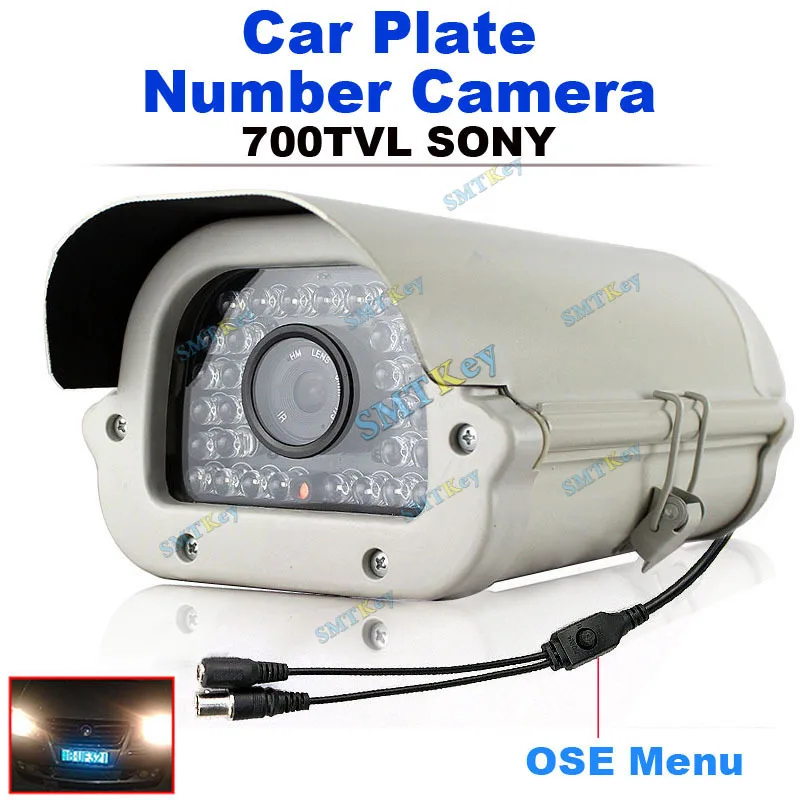 

8mm Lens 700tvl sony ccd Car plate Number camera with cable osd menu control