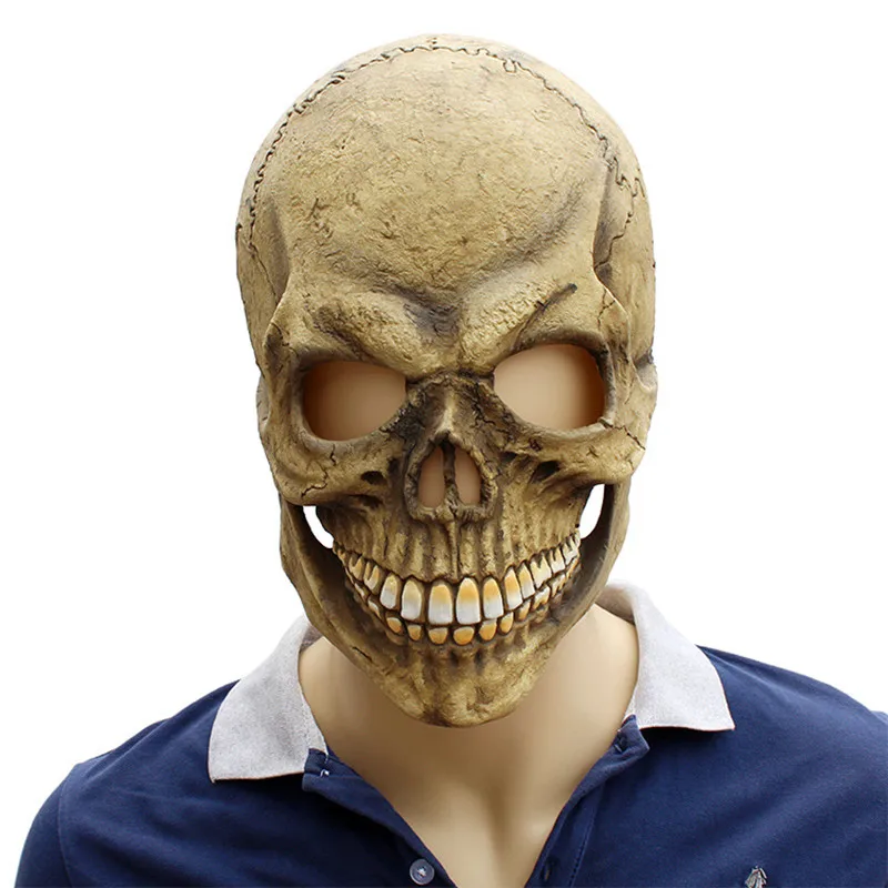 Реалистичная страшная маска с черепом на всю голову, латексная страшная маска с призраком, Вечерние Маски на Хэллоуин, карнавальный костюм, реквизит, забавная маска для взрослых