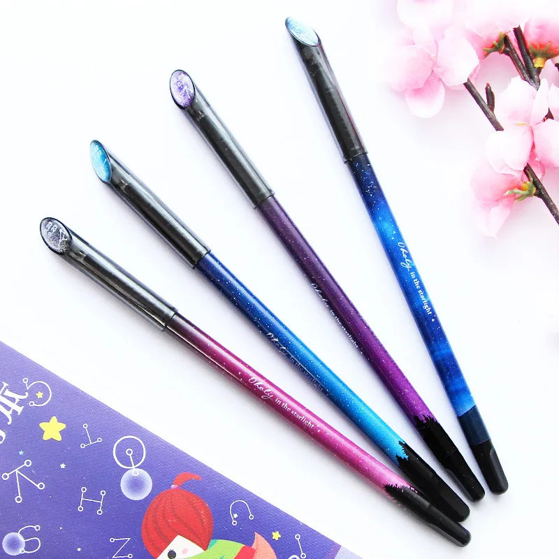 1Pcs Cute Kawaii Fantastic Galaxy Star Sky Gel Pen Writing Signing Pens For School Office Supplies Student Stationery Kids Gift