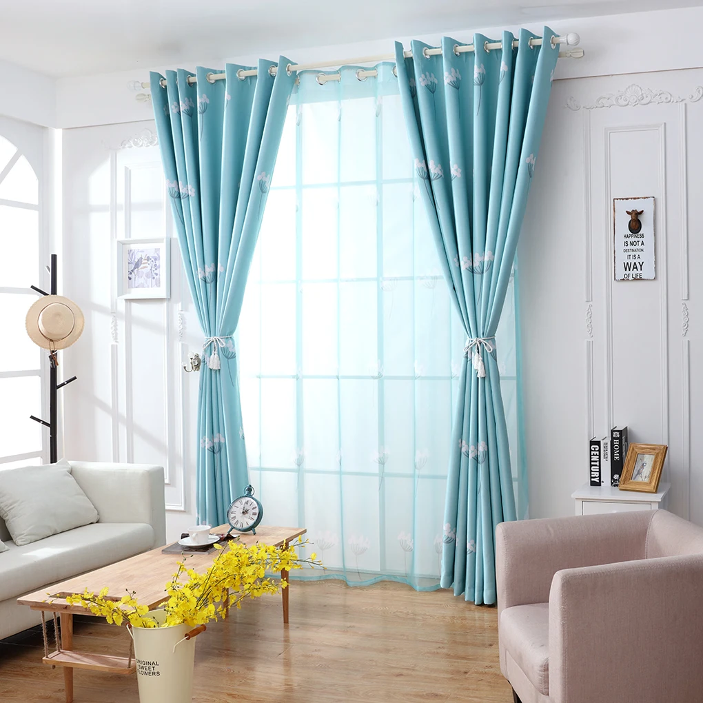 Curtain New Style Dandelion Patterns Long Window Door Curtains Patterns Long Window Door Curtains