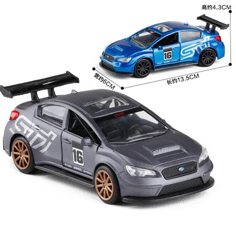 

13.5CM 1:32 Scale Metal Alloy Plastic Subaru Auto Racing Car Model Car Model Pull back Model Diecast Vehicles Toys F Children