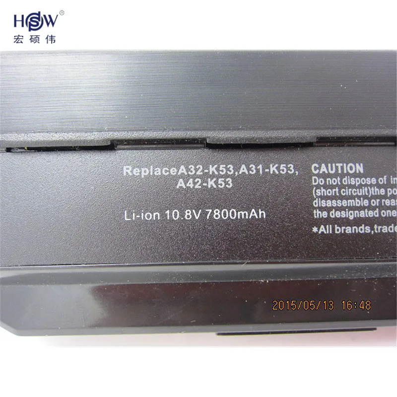 HSW Аккумулятор для ноутбука ASUS A32-K53 A43E A53S K43E K43U K43S X54 X54H K43SJ X54C X84 K53S K53 K53SV K53T K53E K53SD X44H батарея