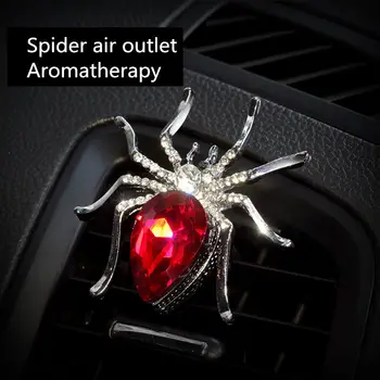 

2PC Luxury Crystal Spider Car perfume Diamond Air conditioner Outlet clip decoration Car Air Freshener Car Styling Cool Perfumes