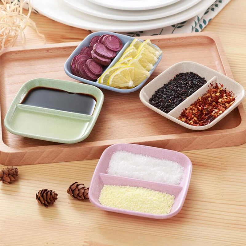 

COLLISY DAWN Creative wheat straw sauce vinegar seasoning pickles dish Japanese style seasoning dish snacks separated small dish