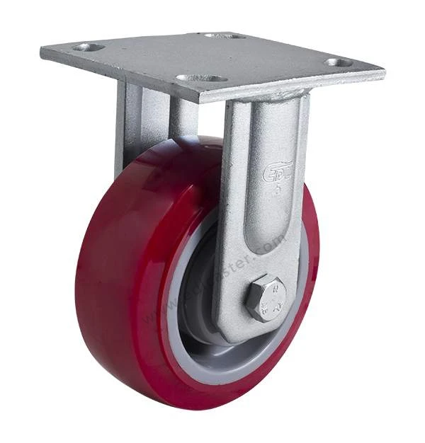 1PC EDL Heavy 5 Inch Casters Wheels 380Kg Polyurethane PU Castor Plate Bearing Fixed Swivel Roller Industrial for trolley | Обустройство
