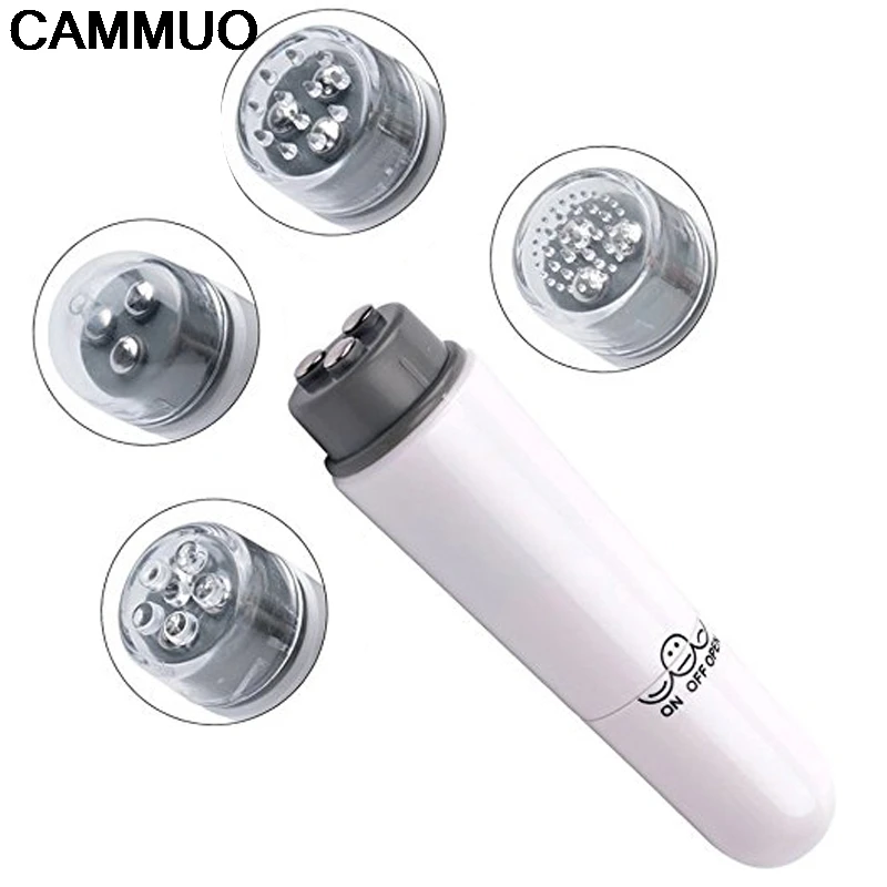 

CAMMUO Mini Portable Facial Massage Device Pen 4 Head Electric Eye Massager Facials Great Vibration Lift Face Massage Stick