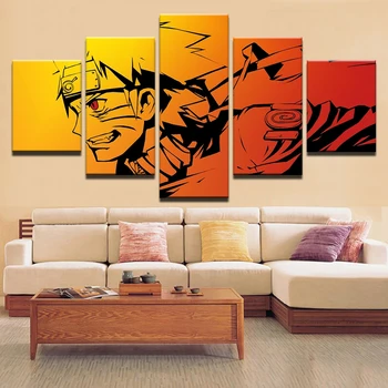 

Home Deco Artwork Poster 5 Panel Animation Naruto Character Wall Picture Print Painting Modular Canvas Frame Art For Living Room