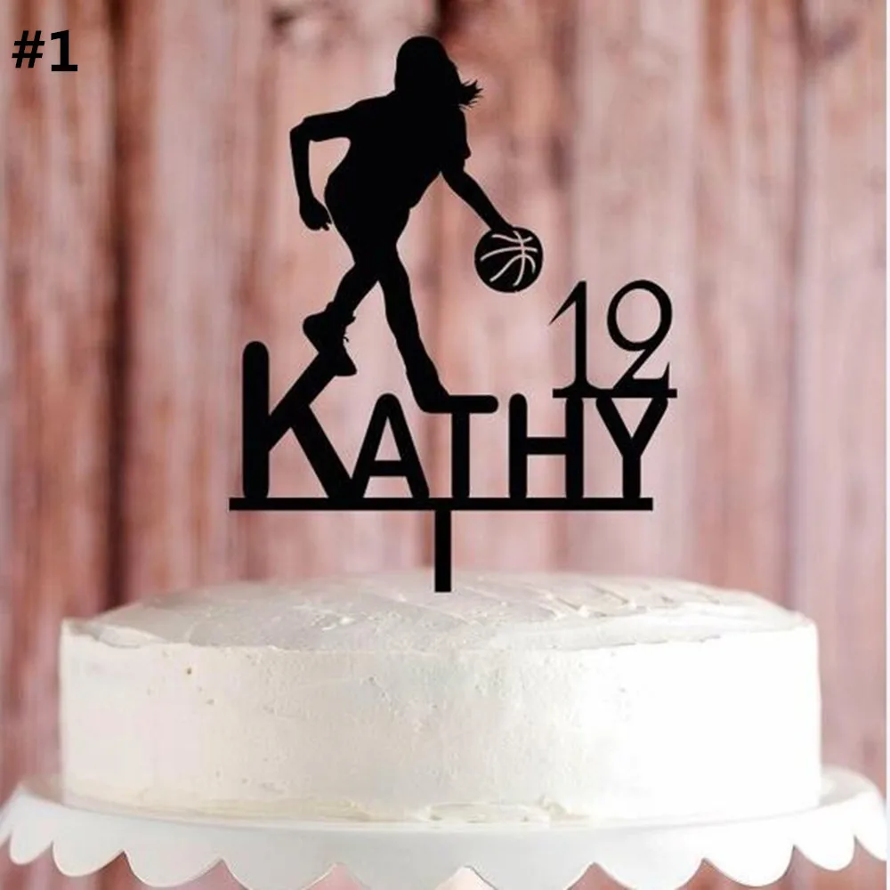 

Sport Theme Cake Topper Personalized Basketball Birthday Party Cake Decoration Toppers Customized Cake Accessory Topper Supplies