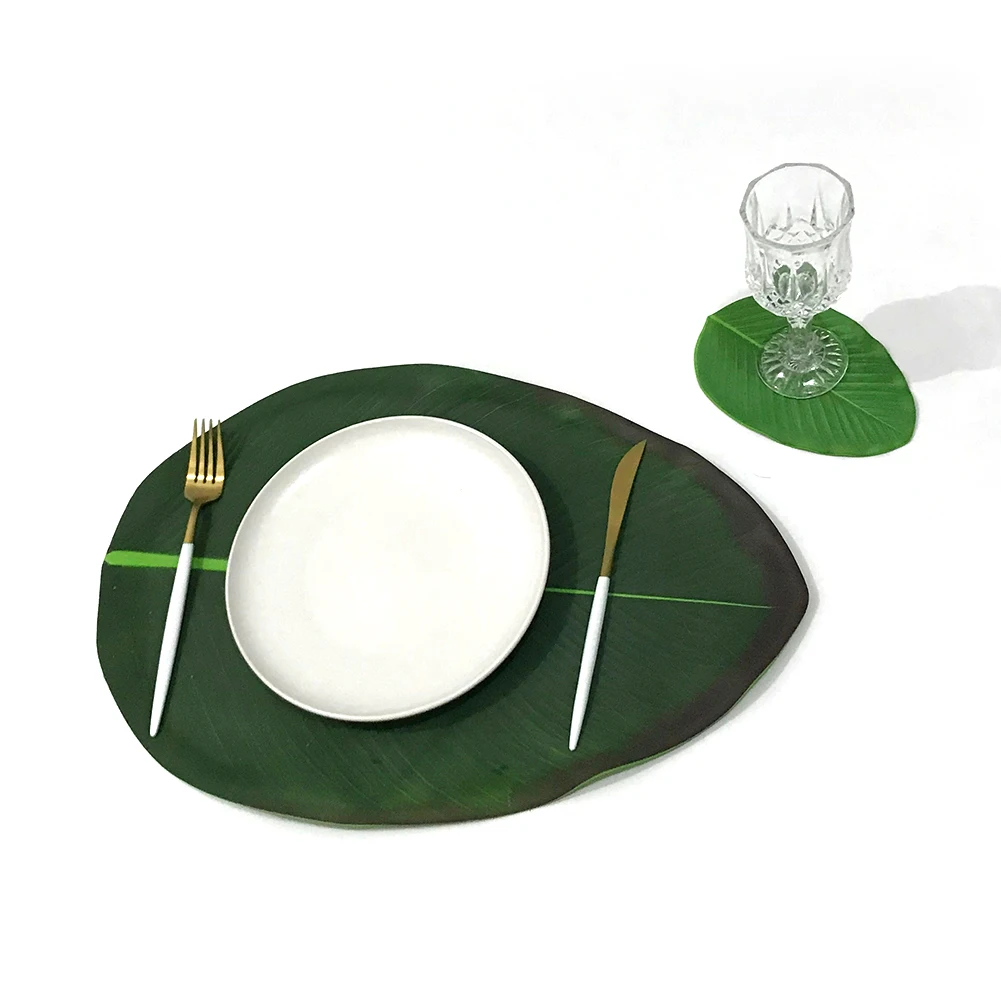 

Placemat for Kitchen Table Mat Christmas Simulation Plant Leaf EVA Table Mat Decorative Table Pad Coasters Home Decor