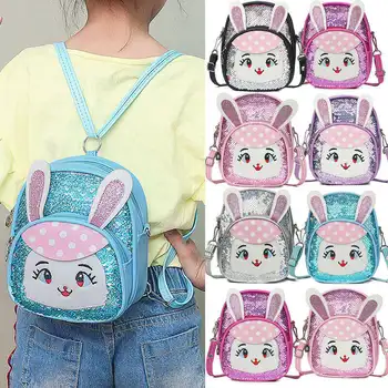 

Kid Girl Sequin Cartoon Rabbit Backpack Cute Softback Mini Backpack
