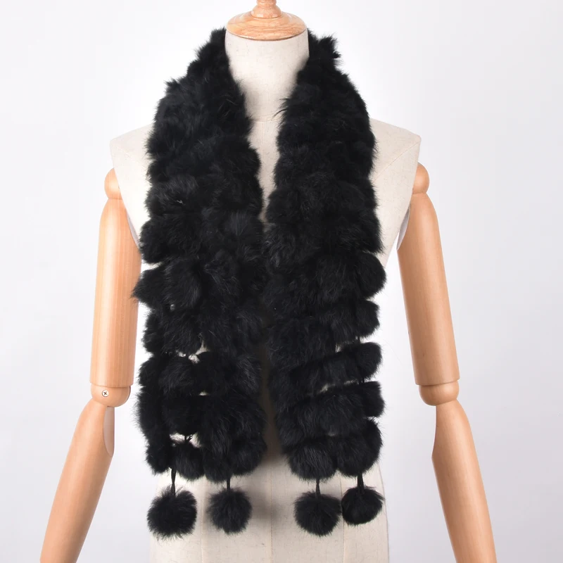 

Women Genuine Fur Scarf Winter Real Rex Rabbit fur Balls Scarves Russia Cute Female Fashion Warm Fur Scarf Colourful