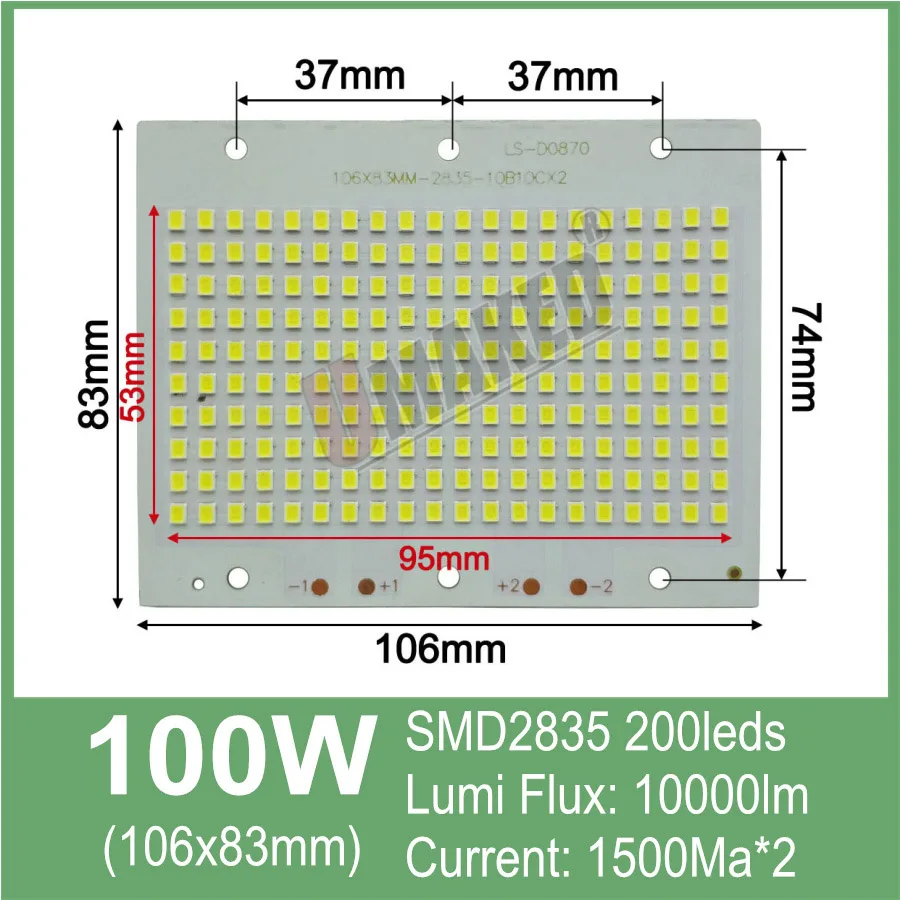 outdoor security lights with motion sensor 100W Brightness 5730/5054/ 2835 smd led PCB floodlight source,  Aluminum plate for outdoor light High luminous Flux outdoor floodlight Floodlights