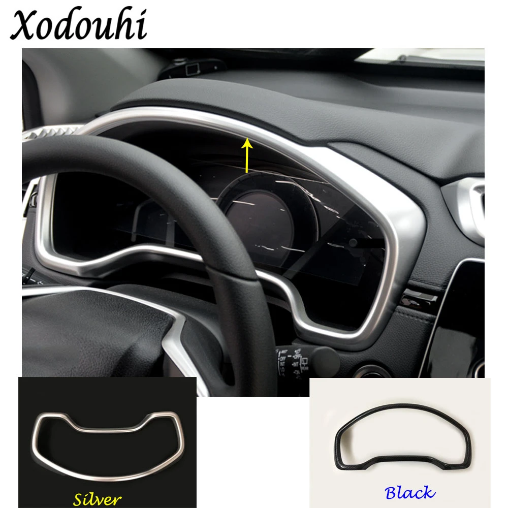 

Car garnish detector trim ABS /Carbon fibre dashboard meter Instrument Panel gauge frame 1pcs For Honda CRV CR-V 2017 2018