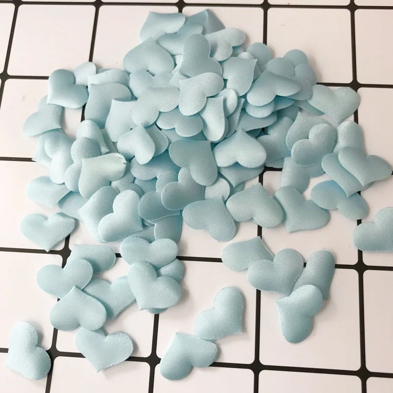 100 шт. 3 5 см DIY сердце свадебные украшения из лепестков Атлас в форме сердца