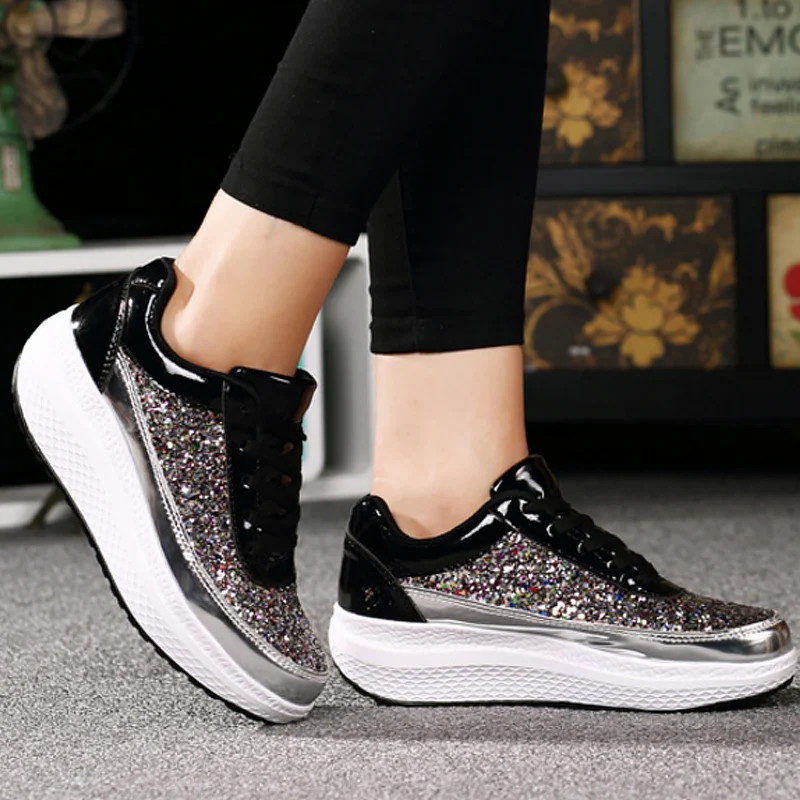 bling wedge sneakers